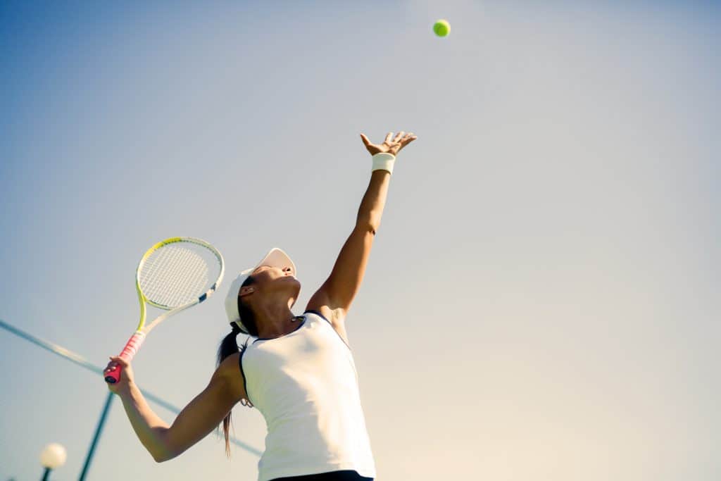 Tennis serve toss height 